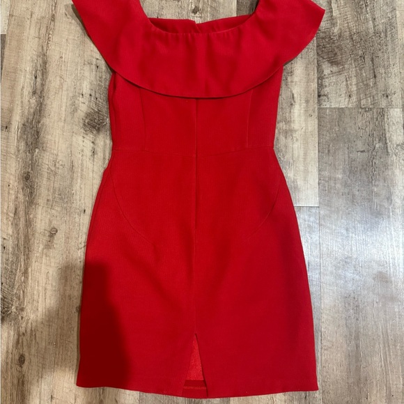 Esley Red Round Neck Sleeveless Fitted Dress | Size S - Picture 2 of 5